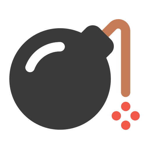 Bomb, grenade, video game, detonation, dynamite, military, explosive icon